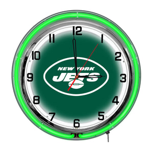 New York Jets Neon Clock - 18"