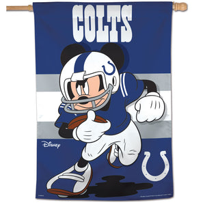 Indianapolis Colts Mickey Mouse Vertical Flag - 28"x40"                                                                   