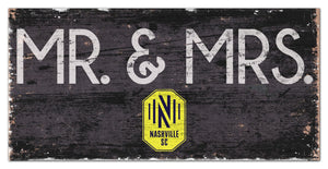 Nashville SC Mr. & Mrs. Wood Sign - 6"x12"