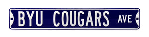 BYU Cougars Metal Street Sign
