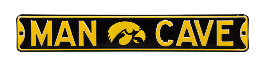 Iowa Hawkeyes Man Cave Metal Street Sign