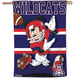 Arizona Wildcats Mickey Mouse Football Vertical Flag 28"x40"     