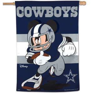 Dallas Cowboys Mickey Mouse Vertical Flag - 28"x40"                                                         
