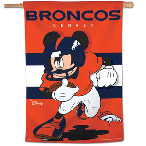 Denver Broncos Mickey Mouse Vertical Flag - 28"x40"