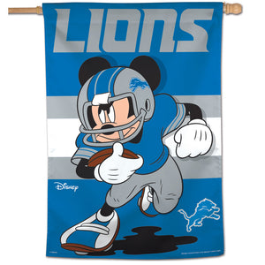 Detroit Lions Mickey Mouse Vertical Flag - 28"x40"                                           