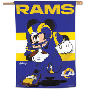 Los Angeles Rams Mickey Mouse Vertical Flag - 28"x40"