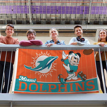 Miami Dolphins Mickey Mouse Deluxe Flag - 3'x5'