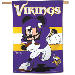 Minnesota Vikings Mickey Mouse Vertical Flag - 28"x40"