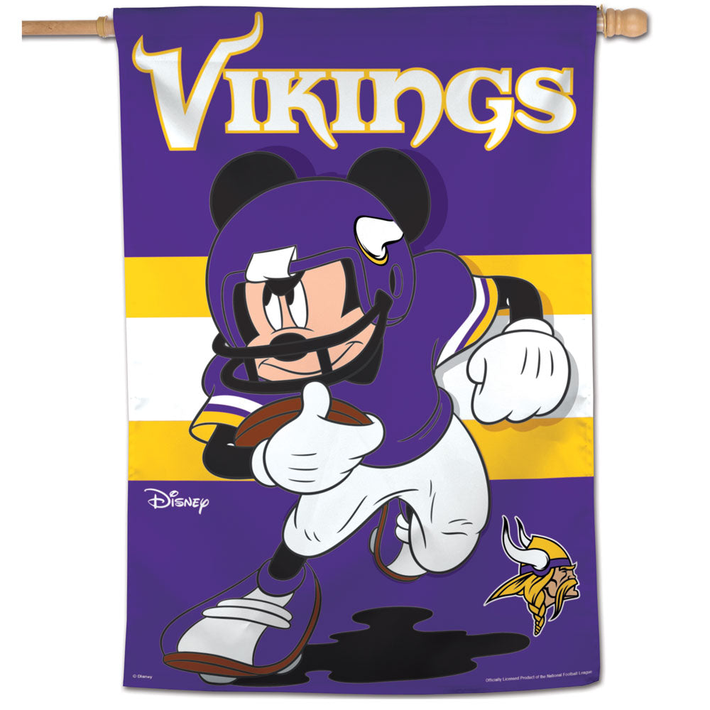 Minnesota Vikings Mickey Mouse Vertical Flag - 28