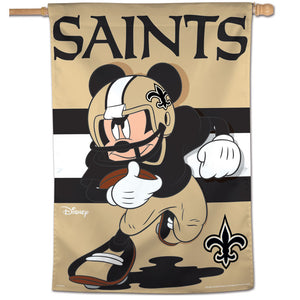 New Orleans Saints Mickey Mouse Vertical Flag - 28"x40"                                                          