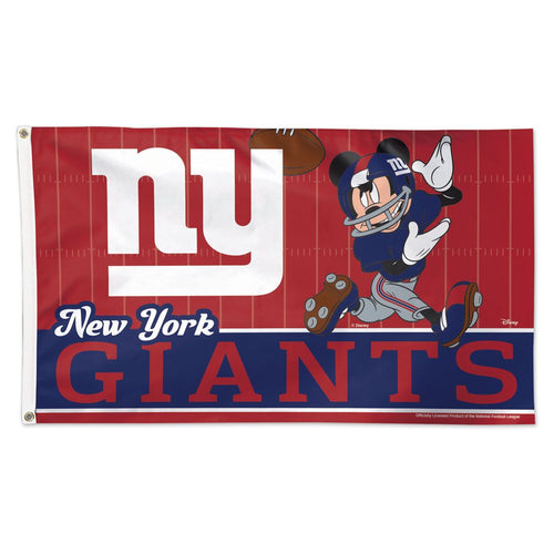 New York Giants Mickey Mouse Deluxe Flag - 3'x5'