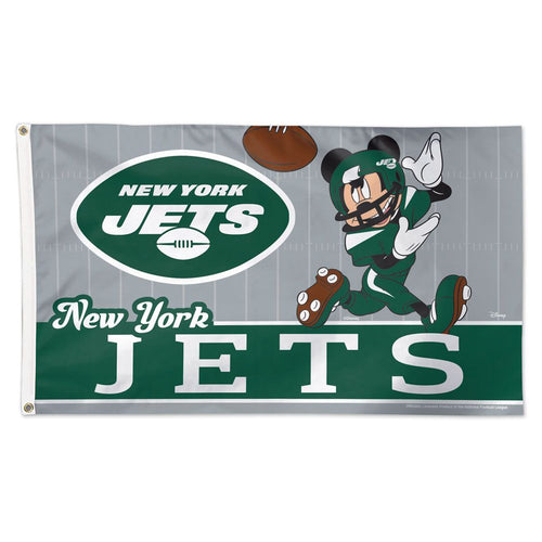 New York Jets Mickey Mouse Deluxe Flag - 3'x5'