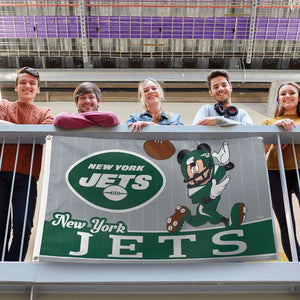 New York Jets Mickey Mouse Deluxe Flag - 3'x5'