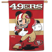 San Francisco 49ers Mickey Mouse  Vertical Flag - 28"x40"                                                                    