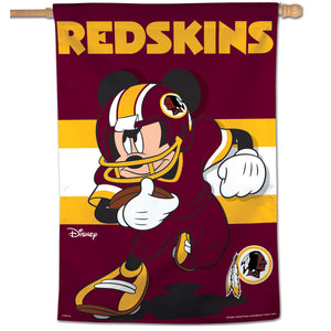 Washington Redskins Mickey Mouse Vertical Flag - 28"x40"
