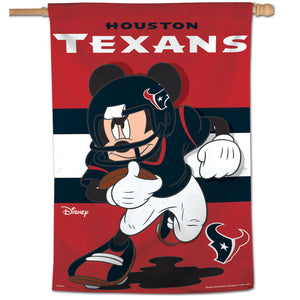 Houston Texans Mickey Mouse Vertical Flag - 28"x40"                                                     
