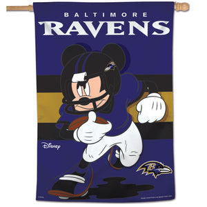 Baltimore Ravens Mickey Mouse Vertical Flag - 28"x40"                                                  