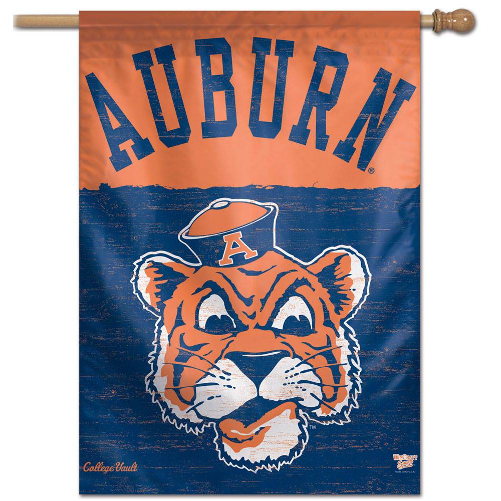 Auburn Tigers College Vault Vertical Flag