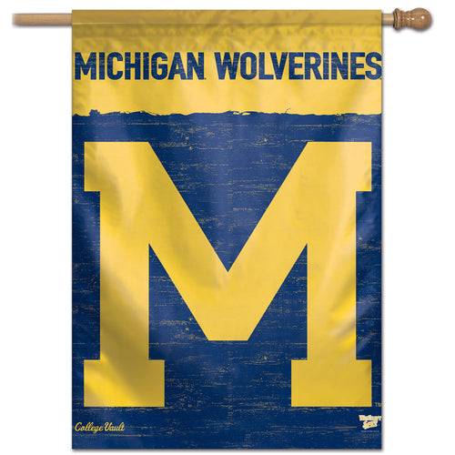 Michigan Wolverines College Vault Vertical Flag - 28