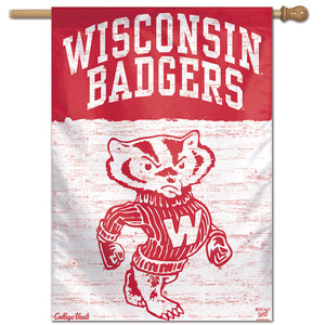 Wisconsin Badgers College Vault Vertical Flag - 28" X 40"           