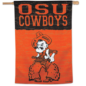 Oklahoma State Cowboys College Vault Vertical Flag