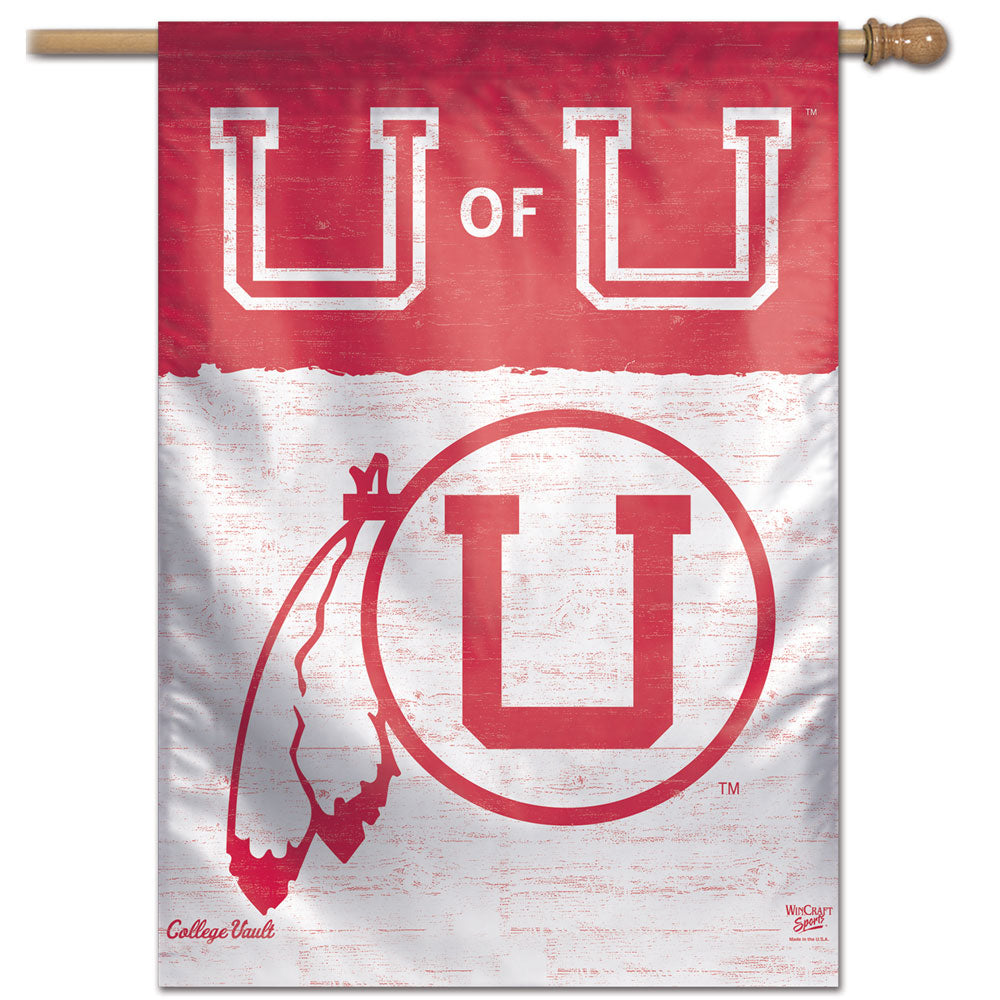 Utah Utes College Vault Vertical Flag - 28
