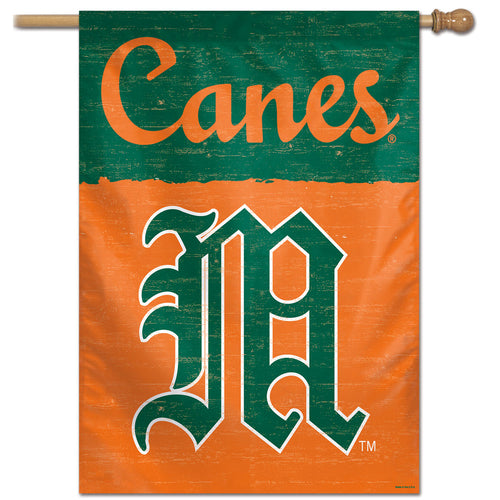 Miami Hurricanes College Vault Vertical Flag - 28