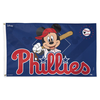 Philadelphia Phillies Mickey Mouse Deluxe Flag - 3'x5'