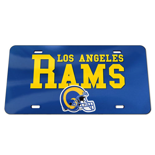 Los Angeles Rams Blue Chrome Wordmark Acrylic License Plate