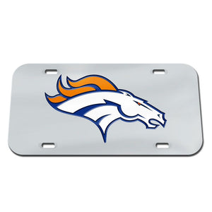 Denver Broncos Chrome Acrylic License Plate