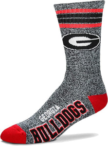 Georgia Bulldogs - Marbled 4 Stripe Deuce Socks