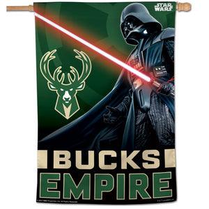 Milwaukee Bucks Star Wars Darth Vader Vertical Flag 28"x40"        