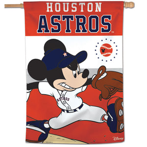 Houston Astros Mickey Mouse Vertical Flag - 28"x40"                                                      