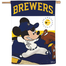 Milwaukee Brewers Mickey Mouse Vertical Flag - 28"x40"