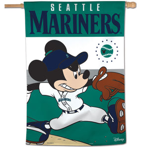 Seattle Mariners Mickey Mouse Vertical Flag - 28"x40"                                                                  