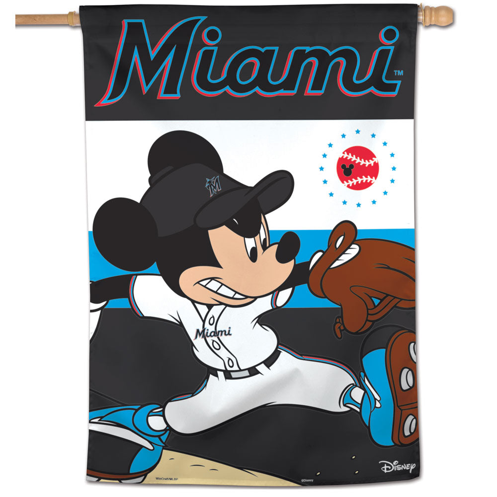 Miami Marlins Mickey Mouse Vertical Flag - 28