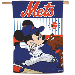 New York Mets Mickey Mouse Vertical Flag - 28"x40"                                           