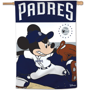 San Diego Padres Mickey Mouse Vertical Flag - 28"x40"                             