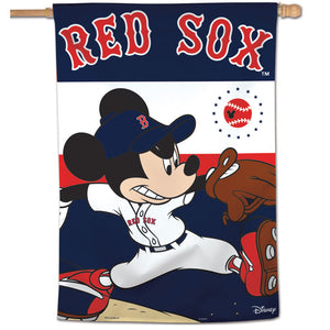 Boston Red Sox Mickey Mouse Vertical Flag - 28"x40"                                                                                   