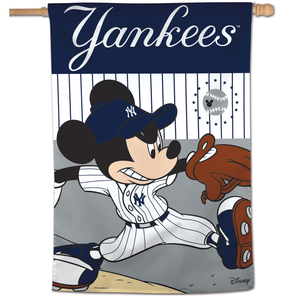 WinCraft New York Yankees MLB Mickey Mouse Baseball House Flag