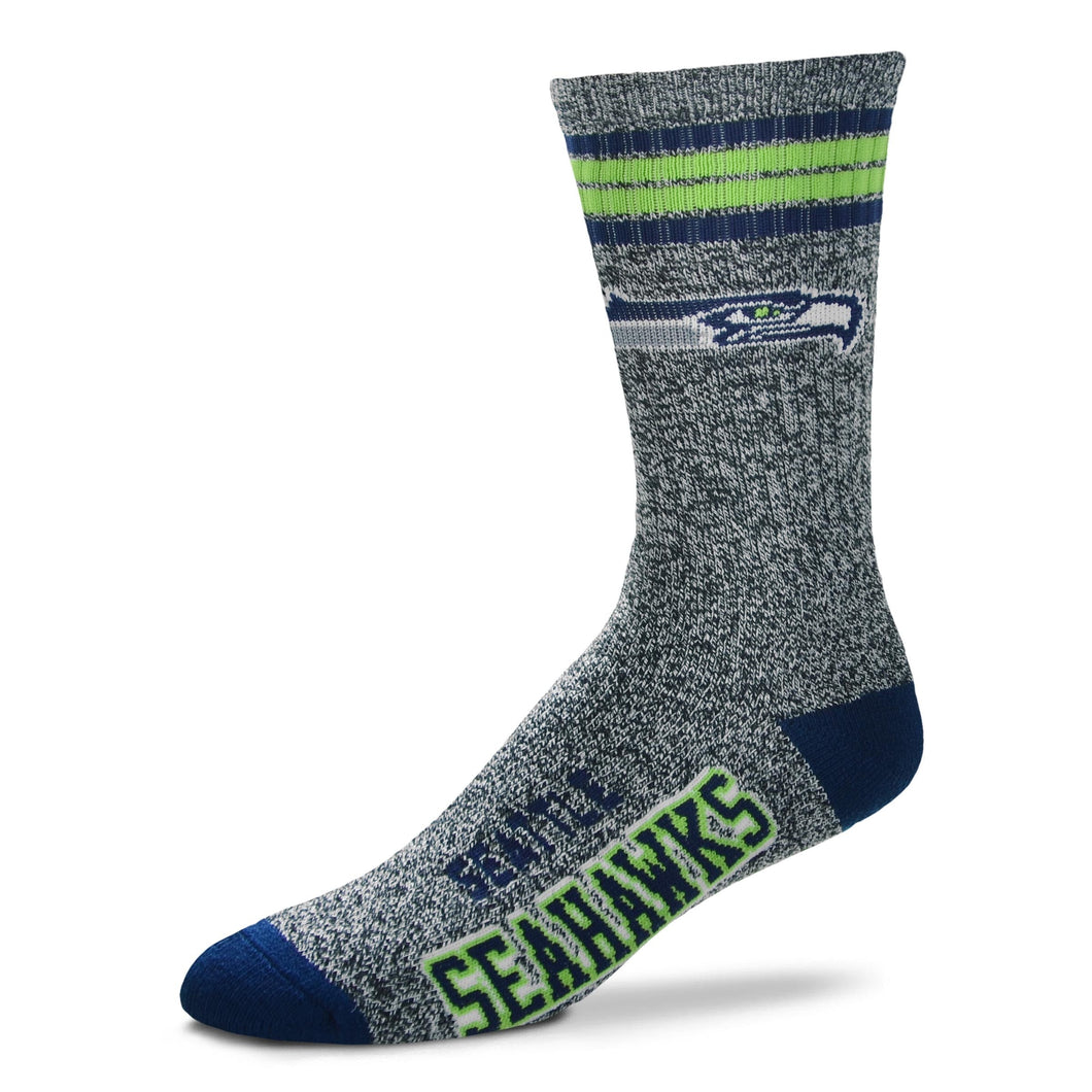 Seattle Seahawks - Marbled 4 Stripe Deuce Socks
