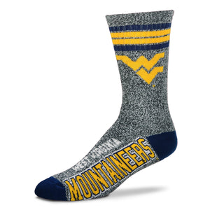 West Virginia Mountaineers - Marbled 4 Stripe Deuce Socks
