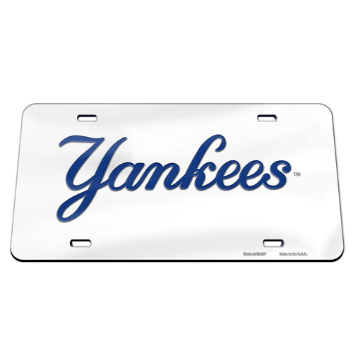 New York Yankees Chrome Woodmark Acrylic License Plate