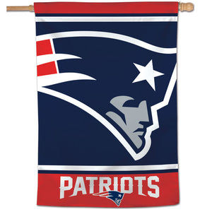 New England Patriots Mega Logo Vertical Flag - 28"x40"                            