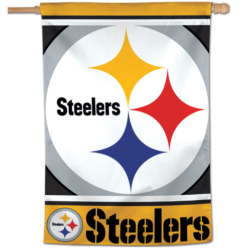 Pittsburgh Steelers Mega Logo Vertical Flag - 28