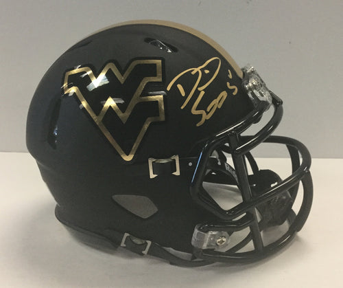 David Sills West Virginia Mountaineers Signed Blackout Mini Helmet