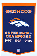 denver broncos super bowl champions dynasty wool banner