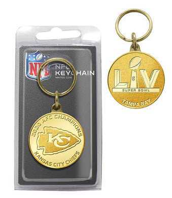 Kansas City Chiefs 2020 AFC Champions Bronze Mint Coin Keychain