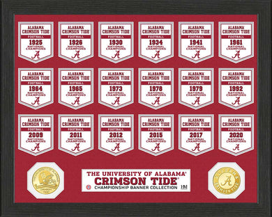 Alabama Crimson Tide 2020 CFP National Champions Banner Bronze Coin Photo Mint