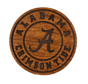 Alabama Crimson Tide Cherry Wood Coaster Set